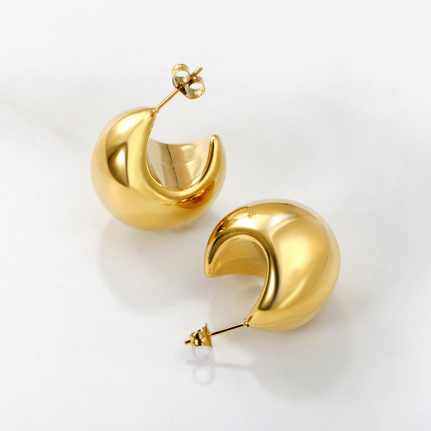 Chunky Drop waterproof gold-plated earrings – madoww