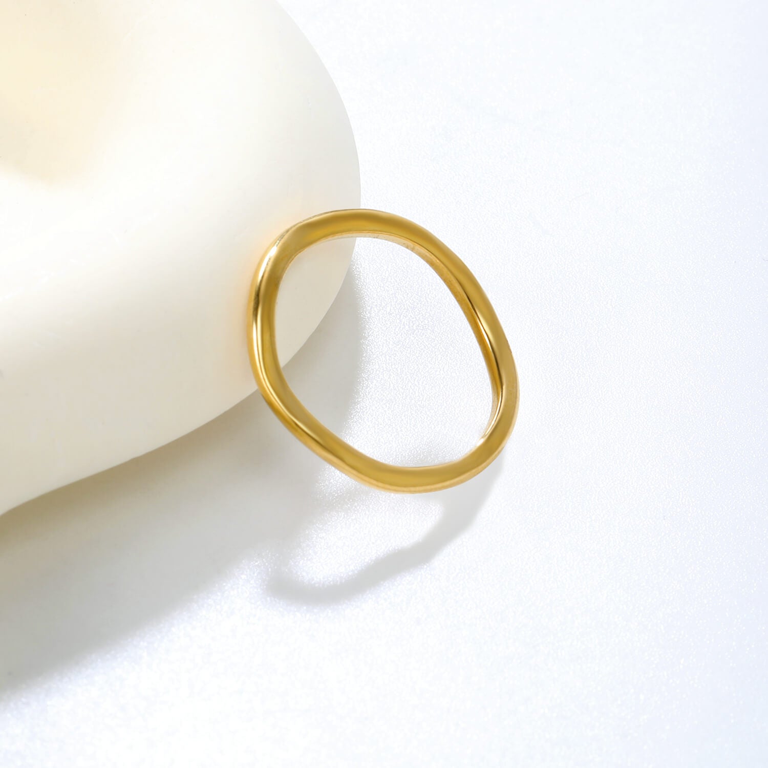 Wave wasserfest vergoldeter ring (schmal)