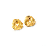 madoww Swirl waterproof earrings in 18k PVD gold-plated skin-friendly stainless steel on a white background