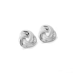 madoww Swirl waterproof earrings in silver skin-friendly stainless steel on a white background